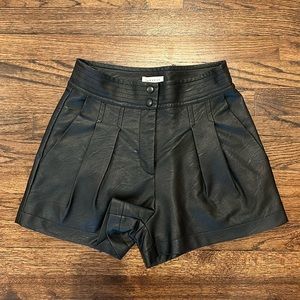 Topshop black leather shorts, never worn.